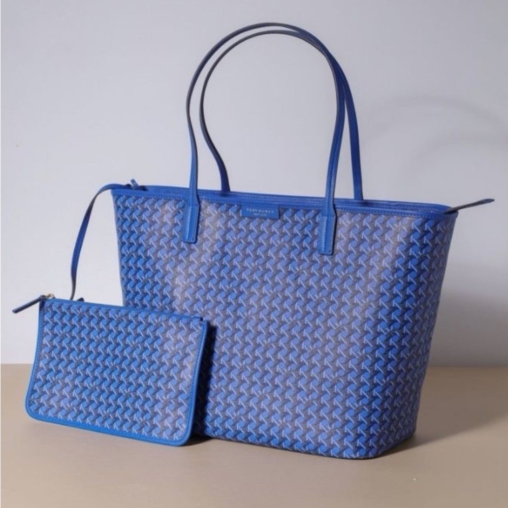 Tory Burch Ever Ready Large Tote Mediterranean Blue NWT